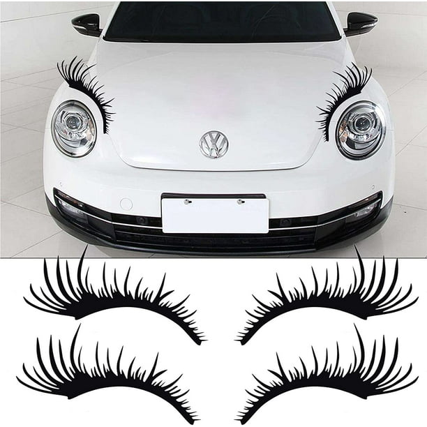 4 PCS Black Eyelashes Car Stickers Eyelashes Car Stickers Decorative Car Eyelashes Stickers Removable Eyelashes Bumper Stickers Decorative Body