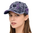 thumbnail image 5 of QASIEATN Women's Everyday Wear Accessories Retro Ripped Denim Baseball Cap for Women Fashion Solid Color Distressed Sports Sun Hat Women's Trucker Hat, 5 of 7