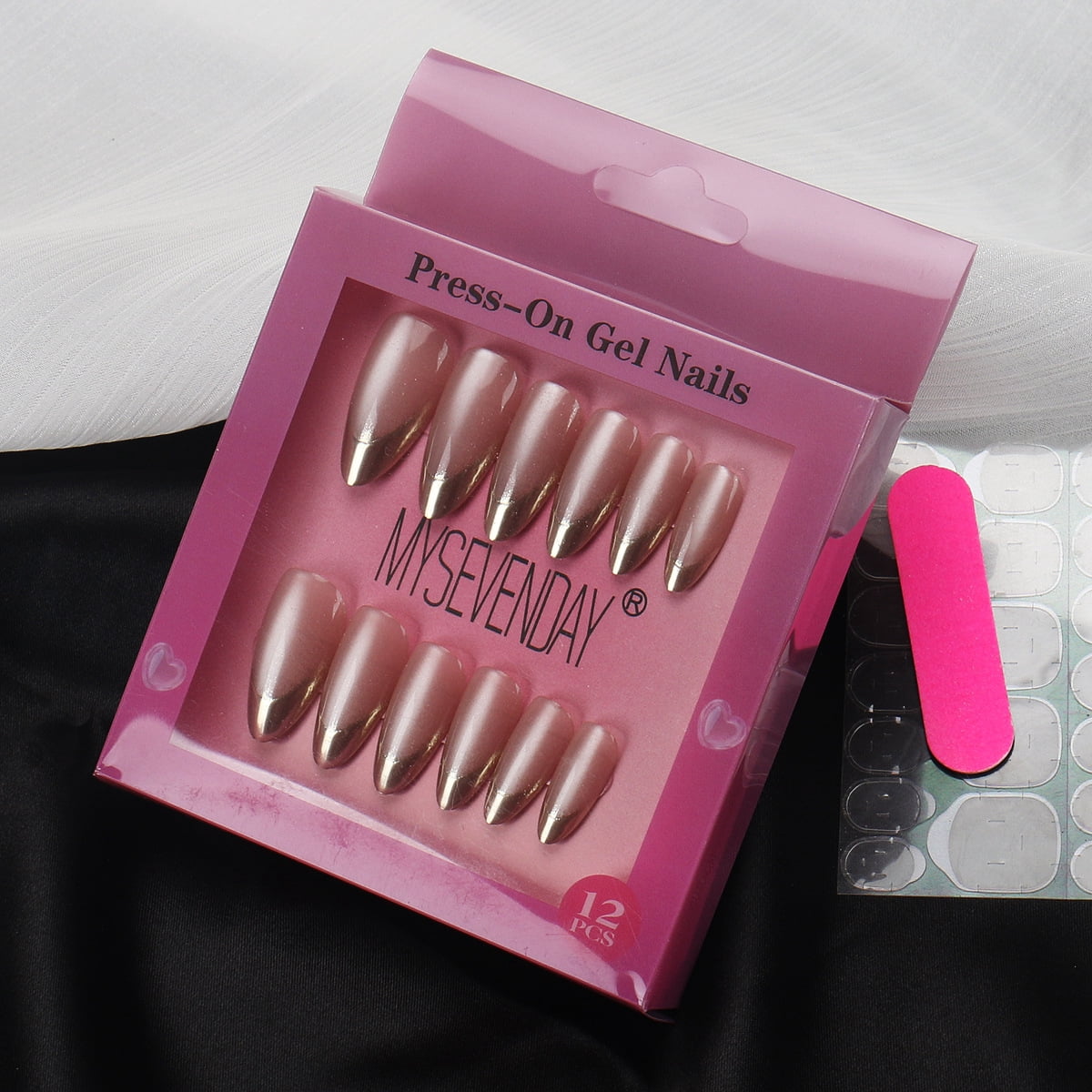 French Nude Pink Simple Style Press-on Nails 6-Color Set Fake Nails Kit