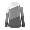 thumbnail image 5 of UTSJKR Long Sleeve Shirts for Women Color Block Print Tops Dressy Casual Thumb Hole Tunic Tee Crewneck Blouses Dark Gray L, 5 of 5
