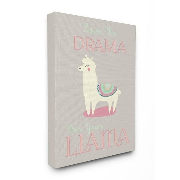 The Stupell Home Decor Collection Save the Drama for Your Llama Canvas Wall Art