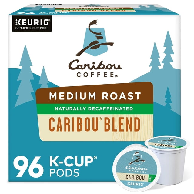 LZHF Caribou Blend Decaf Keurig Single-Serve K-Cup Pods, Medium Roast Coffee, 96 Count (Pack of 4)