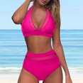 thumbnail image 2 of Fvwitlyh Swimsuits For Women 2 Piece Women High Waisted Bikini Push Up Two Piece Swimsuits Vintage Swimsuit Two Piece Retro Ruched High Waist Print Bikini Set, 2 of 5