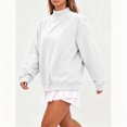 thumbnail image 4 of Enjoytime Fall Sweatshirts for Women Long Sleeve Solid Color Pullover Tops Winter Comfy Casual Mock Neck Sweatshirt, 4 of 7