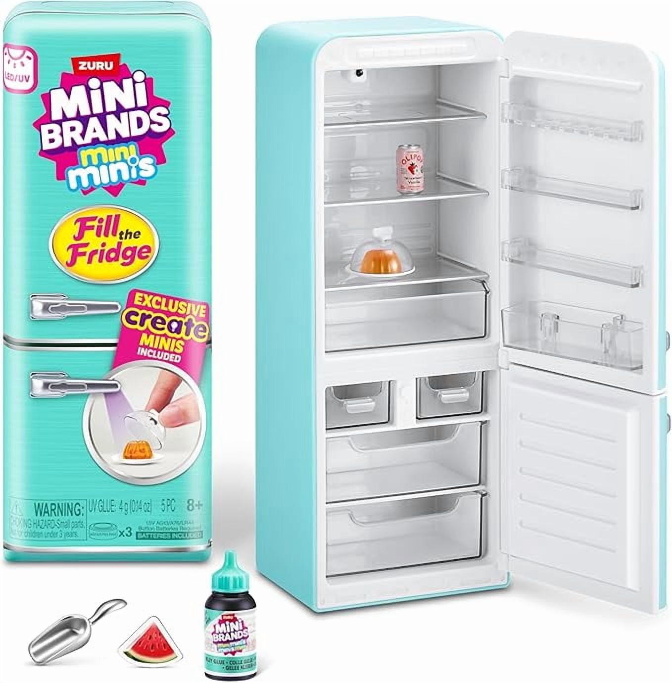 Mini Brands Fill the Fridge Playset (Assorted) Plus 2 S1 Mini Minis Balls Collectible Blind Novelty and Gag Toy by ZURU