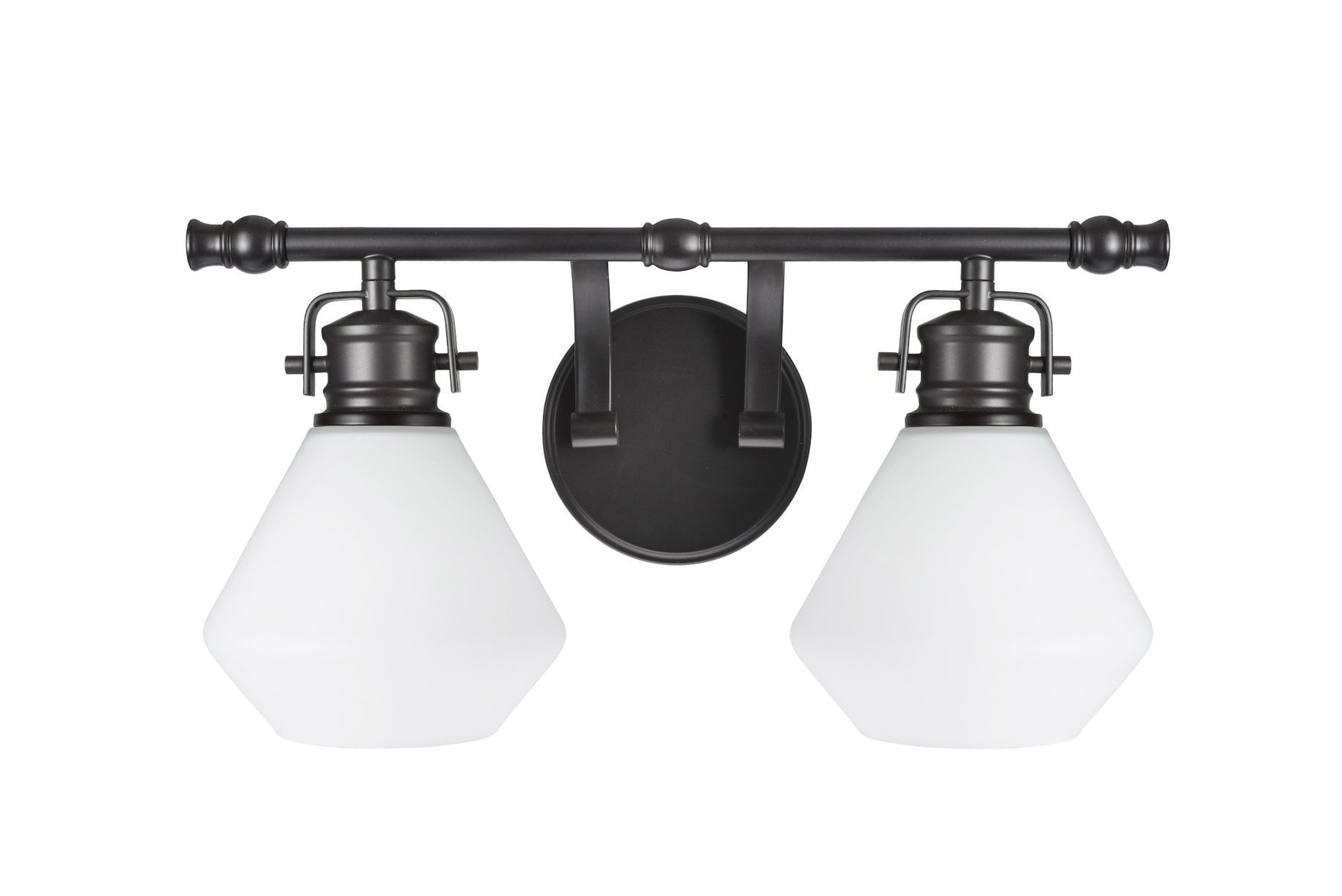 Aspen Creative 62090, TwoLight Metal Bathroom Vanity Wall Light Fixture, 16" Wide, Transitional