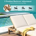 thumbnail image 4 of Bellemave Patio Double Chaise Lounge, Wood Double Chaise Lounge with 5-Position Adjustable Backrest, Outdoor Daybed with Removable Cushions for Patio,Poolside,Garden (Light Teak), 4 of 9