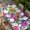 Purple Green, variant on Purple Flowers Table Cloths for 6 Foot Rectangle Tables, Spring Floral Leaves Botanical Watercolor Patio Waterproof Elastic Fitted Tablecloths, Washable Rectangular Table Cover for Camping