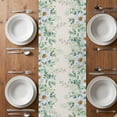 thumbnail image 4 of Table Runner 72 Inches Long for Kitchen Dining, Green Eucalyptus Leaves Dresser Scarf Farmhouse, Dining Table Decorations for Wedding/Parties, Spring Daily Flowers Botanical Linen 18 x 72 In, 4 of 8