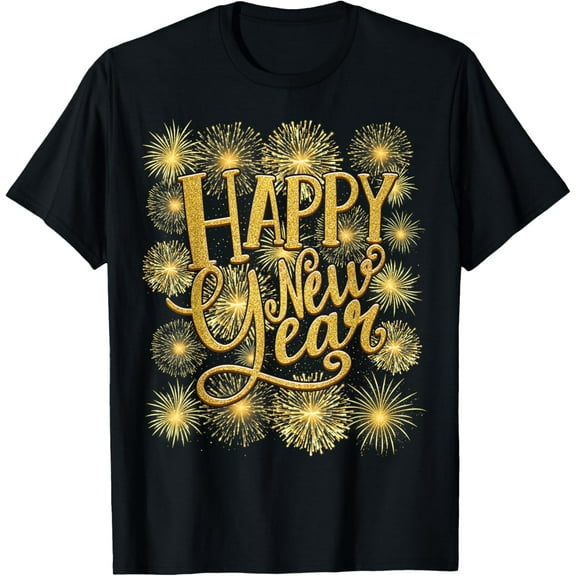 2026 Happy New Year Eve Party Fire Work Men Women T-Shirt TShirt