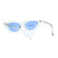 thumbnail image 4 of Girls Child Size Clear Frame Hippie Color Lens Cat Eye Retro Sunglasses Blue, 4 of 4