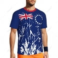 thumbnail image 4 of Exclusive design Cook Islands Flag Grain 3D Printed Men For Running Bike Soccer Tennis Fitness Sports tshirt Mesh Short T-shirt, 4 of 13