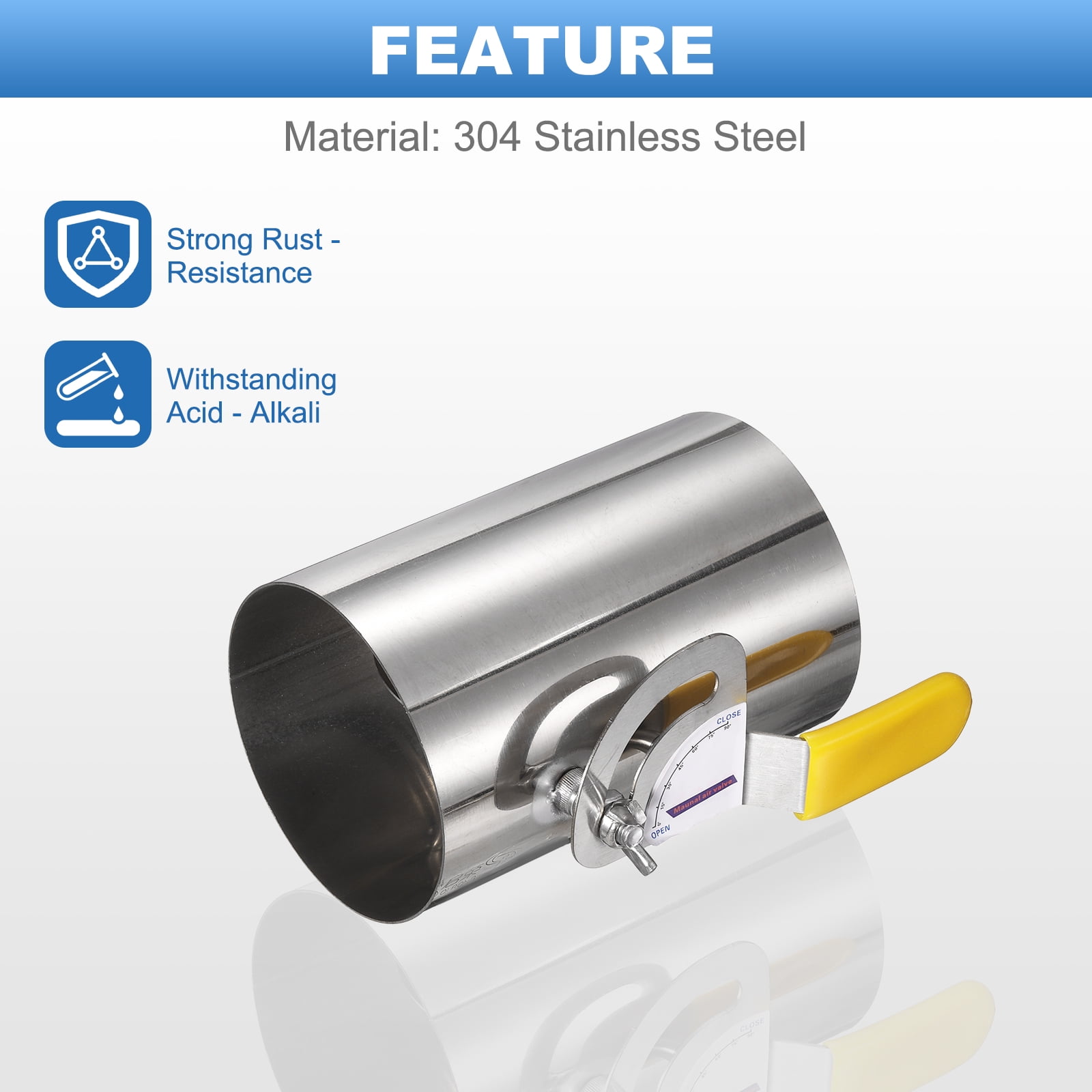 4 Inch Duct Backdraft Damper, Manual Adjustment Airflow Volume Damper for Vents Fans Extractors Range Hoods Heating Systems