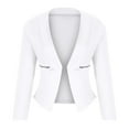 thumbnail image 4 of Blazers for Women Clearance Women's Suit Open Front Cardigan Jacket Daily Commute Office Solid Zipper Suit Short Blazers, 4 of 6