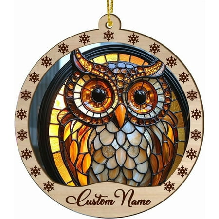 Customized Suncatcher Owl Owl Ornament Owl Keepsake Owl 2063TG15 lvh5Vx