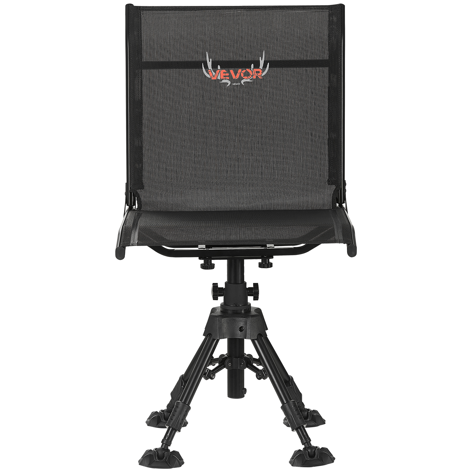 VEVOR Hunting Chair, 360° Silent Swivel, Foldable Portable Blind Chair, Heavy-Duty Steel Frame Ground Stool Seat with Anti-Sink Swivel Feet, Height Adjustable, 350 Lbs Capacity for Fishing Camping