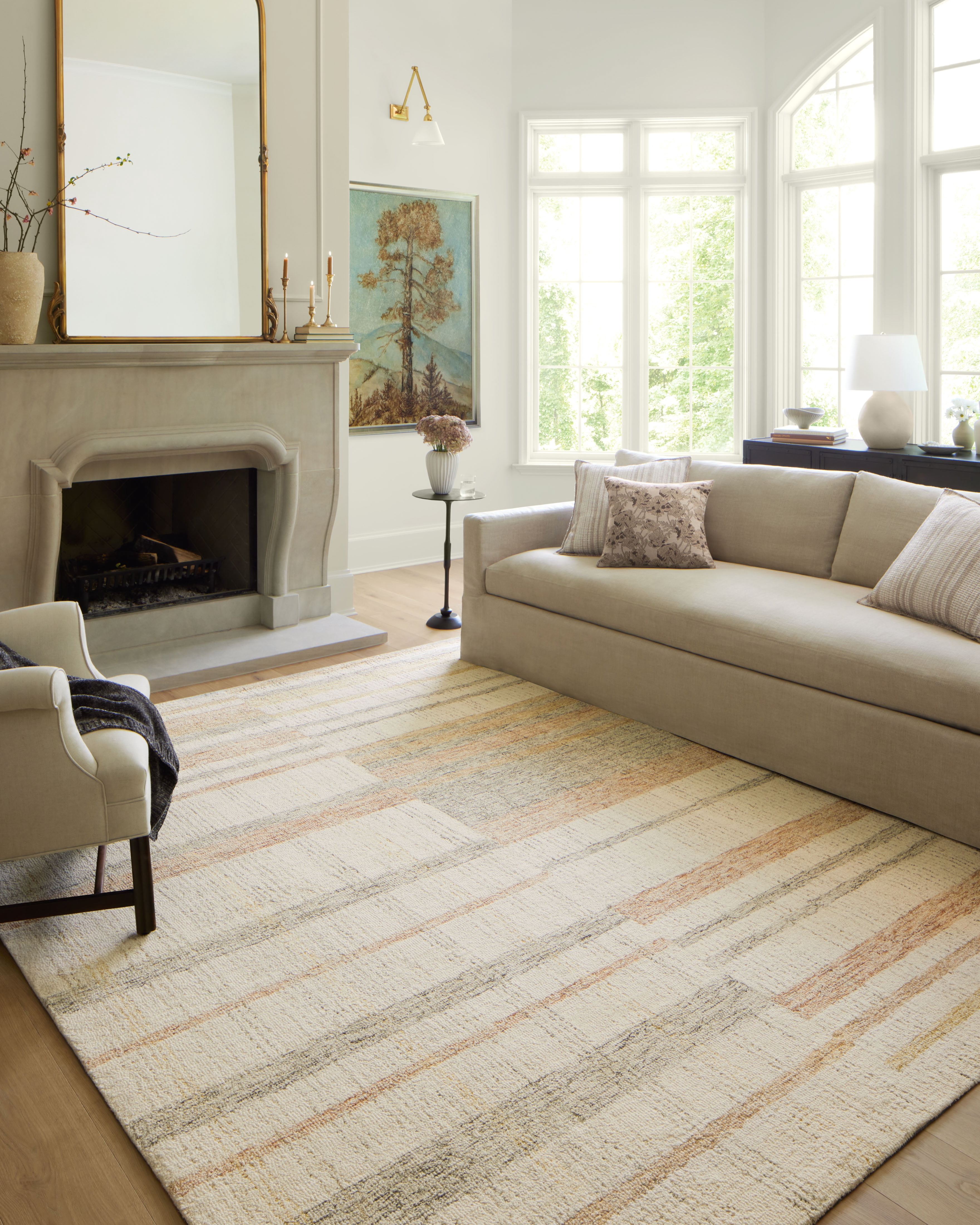 Chris Loves Julia x LoloiChris Natural / Multi 2'-6" x 9'-9" Runner Rug