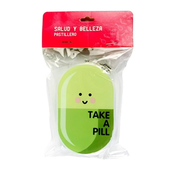 Pastillero Prichos Bestway Tipo Llavero 3 Compartimientos Verde