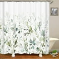 thumbnail image 4 of Sage Green Eucalyptus Shower Curtain, Watercolor Plant Leaf Shower Curtain Set, Botanical Shower Curtains for Bathroom, Waterproof Fabric with 12 Hooks, 72 x 72 Inches, 4 of 6