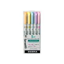 Zebra Mildliner - Twin-tip highlighter - mild baby pink, mild honey orange, mild lilac, mild sherbet yellow, mild soda blue - water-based ink - fine / standard (pack of 5)