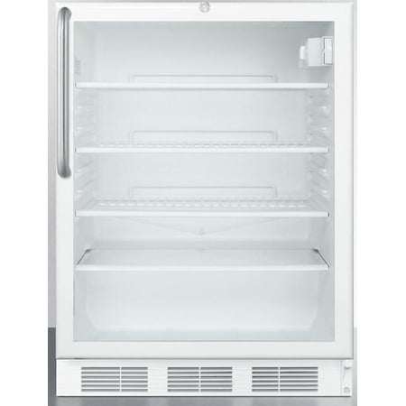 Summit Appliance SCR600LTBADA 24 ADA Compliant Commercially Approved Compact Beverage Center with 5.5 cu. ft. Capacity 4 Adjustable Wire Shelves Automatic Defrost and Lock in (Best Fridge Freezer Under 200)