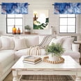 thumbnail image 4 of Summer Ocean Corals Valance Curtain Nautical Coastal Watercolor Blue Sea Waves Window Valances Rod Pocket Short Curtains Window Treatments for Kitchen Bedroom Bathroom Laundry 42" x 12", 4 of 9