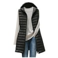 thumbnail image 3 of Women's Ultra Light Long Down Vest Winter Packable Down Jacket Lightweight Outdoor Puffer Vest Coat with Hood, 3 of 5