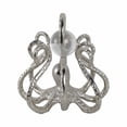 thumbnail image 4 of Octopus Figurine for Home Decor - Coastal Metal Sculpture with Glass Accent for Shelf, Coffee Table, Bathroom or Office Styling - Ornament Display for Living Room and Tabletop - 8", Silver & Metallic, 4 of 11