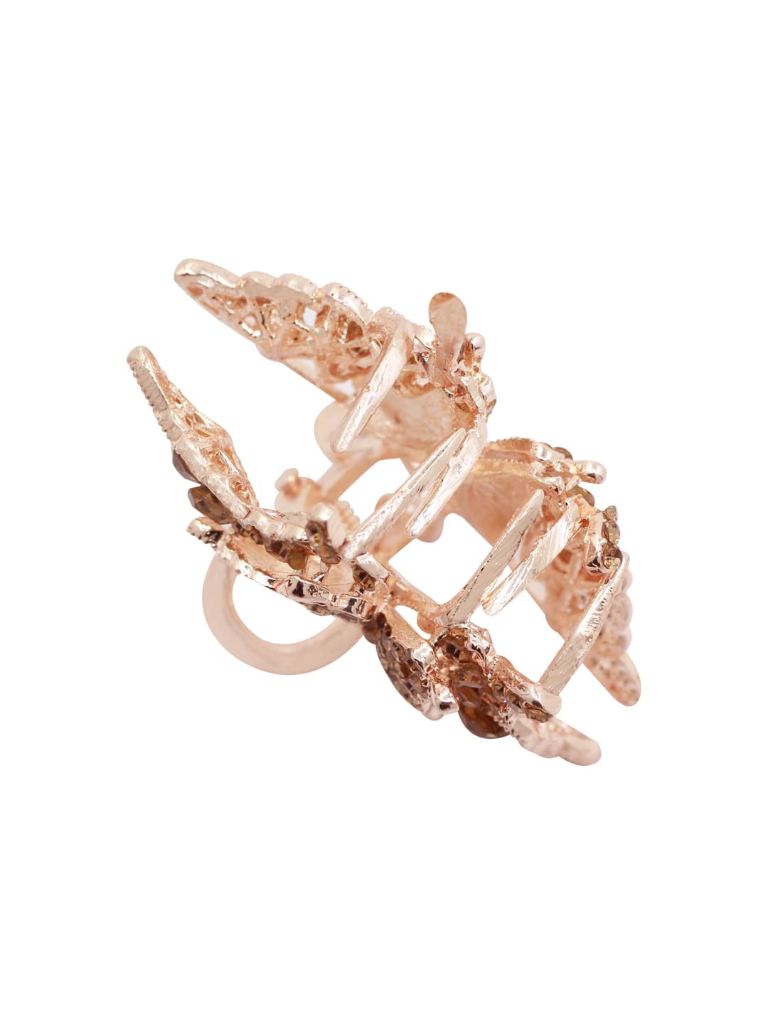 Radhna | Rose Gold Plated Half Hair Claw Clips Clutcher Metal Hair Clip For Women & Girls | Claw Clips
