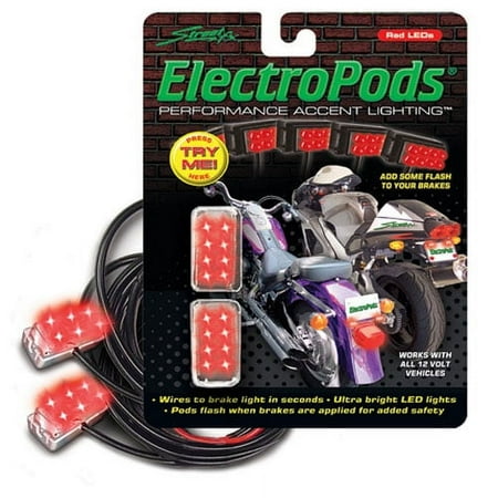 Street-FX 1043311 Chrome Motorcycle Brake Lights, Red