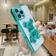 thumbnail image 4 of SOATUTO For iPhone 14 / iPhone 14 Pro / iPhone 14 Plus / iPhone 14 Pro Max Phone Case Cool Bear Shockproof Clear Slim Phone Case Cover 3D Bear Luxury Protective Case Cover - iPhone 14 Pro,Green, 4 of 7