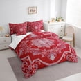 thumbnail image 3 of Manfei Female Men Red White Mandala 7-Piece Twin Bedding Sets,Bohemian Theme Bedding Comforter Set,Exotic Style Breathable Sheet Sets,Microfiber Bedroom Decor,Reversible, 3 of 8
