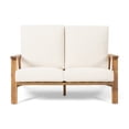 thumbnail image 5 of Reyna Outdoor Acacia Wood 4 Seater Chat Set with Cushions, Teak, Beige, 5 of 12