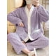 thumbnail image 4 of Pijamas de otoño e invierno para mujer, de aspecto alto, con forro polar grueso, ropa exterior holgada, estilo coreano, traje de polar coral para estudiantes, ropa para el hogar, 4 of 5