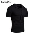 thumbnail image 2 of Sudadera con capucha deportiva de manga corta táctica retro para hombre, sudadera con capucha para deportes al aire libre, color negro, 2 of 7