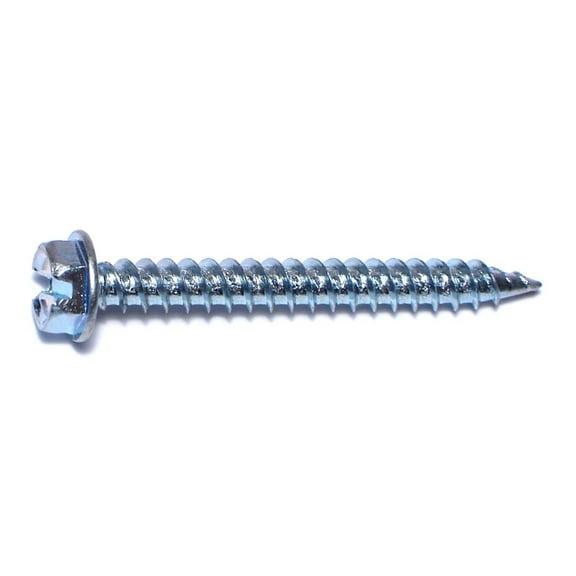 #8 x 1-1/2" Zinc Hex Washer Head Speed Point Sheet Metal Screws (100 pcs)