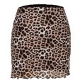thumbnail image 1 of Falda ajustada para mujer, talle alto, envoltura de cadera, estampados elegantes, colores brillantes, Falda corta para mujer para salidas de fiesta, citas, estampado de leopardo L, 1 of 5