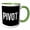 Green/White, variant on 3drose, Pivot. Bold White Lettering on a Plain Black Background., 11oz Magic Transforming Mug