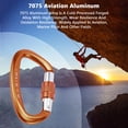 thumbnail image 3 of BIMZUC Mosquetón de Escalada Aluminio 7075 Alta Resistencia 25kN Naranja 10 cm / 3.9 in, 3 of 9