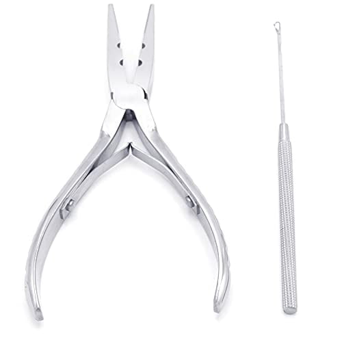 G4 Vision Pro Hair Extension Two Hole Pliers With Needle Micro Link Ring  Bead Closer Tool Kit Plier Beading Tool 