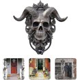 thumbnail image 5 of Horned Satanic Devil Lucifer Skeleton Door Knocker Wall Hanging Plaque for Halloween Outdoor Home Decoration, 5 of 5