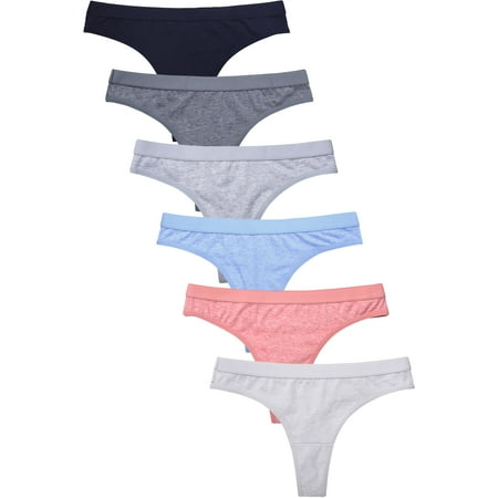 

247 Frenzy Women s Essentials PACK OF 6 Cotton Stretch Thong Underwear LP6137CT3