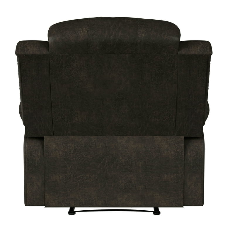 Relax a Lounger Reynolds Reclining Chair Manual Standard Brown Faux Suede Walmart