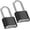 Black, variant on 2.44in Long Shackle Combination Lock, 2 Pack Large Outdoor Weatherproof Padlock, Design of Hidden Password & High Security, Resettable Combination Lock for Locker, Home, School, Garage, Gate