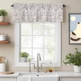 thumbnail image 3 of Pastoral Flowers Window Valance for Kitchen, Grey Flower Farm Vintage Linen Texture Rod Pocket Short Curtain for Small Windows, Light Filtering Decorative Valance, 54 x 18 Inch, 1 Panel, 3 of 9