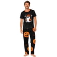 thumbnail image 3 of Family Matching Halloween Pajamas Set - 2 piece Ghost with Pumpkin Print Short Sleeve Top and Pants ,Happy Halloween Festivel Theme Gifts for Whole Family for 3XL Pjs, 3 of 8