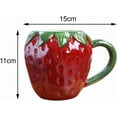 thumbnail image 5 of Farcauo Strawberry Mug Gift for Woman Large 500ml Kawaii 3D Fruit Mug Sweet Ceramic Tea Cups Porcelain Coffee Cup Strawberry Decor Tea Cups Coffee Mugs Birthday Gifts for Women Girl, 5 of 6
