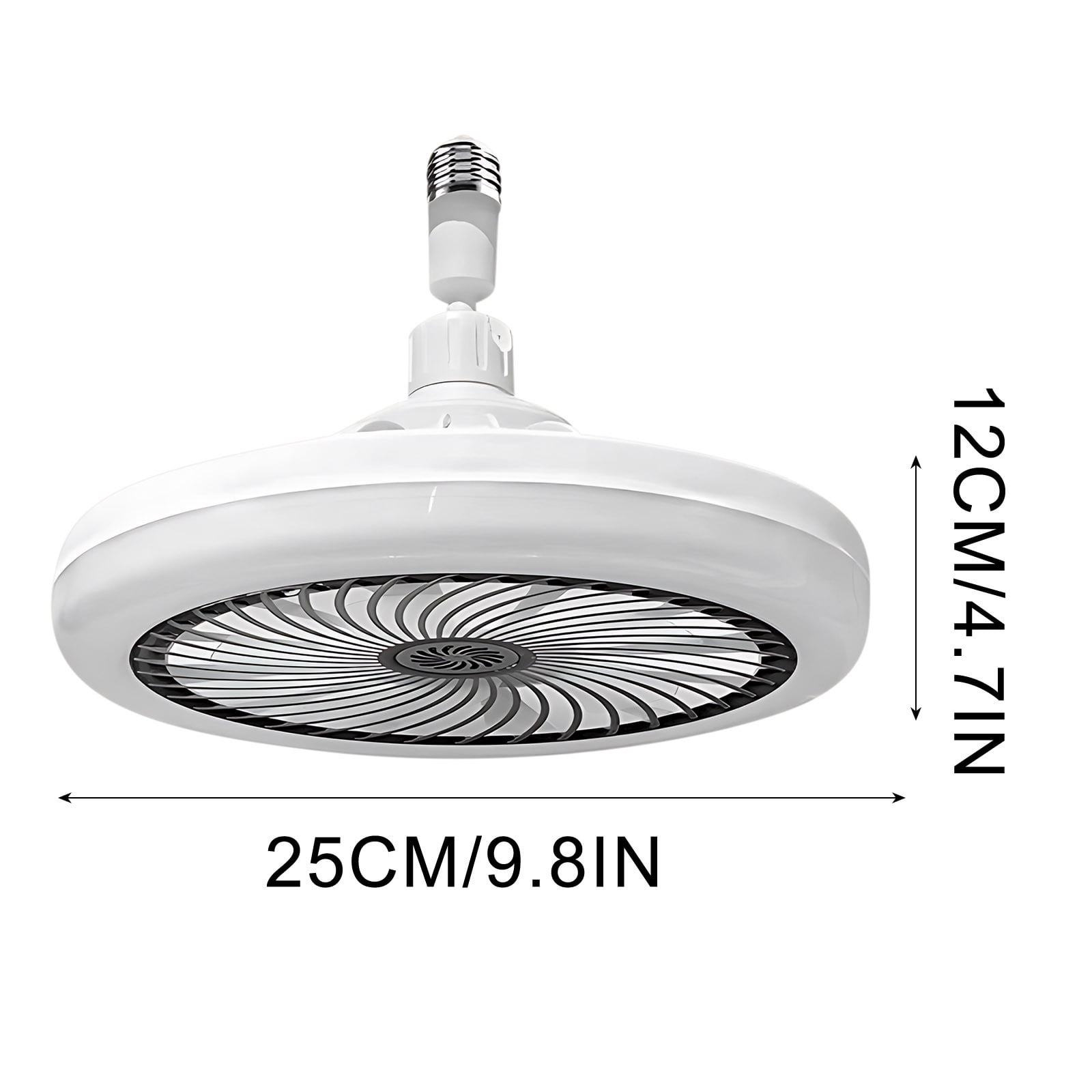 Ceiling Fan with Light & Aromatherapy, 10" Universal Head Socket Fan with 3-Speed Quiet Fan, 3-Color Dimmable LED Hidden Fan for Bedroom, Closet & Kitchen