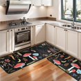 thumbnail image 3 of Kitchen Rugs Sets Of 2,Red Mushroom Leaf Black Pattern Anti Fatigue Kitchen Mat Rugs Non Slip Washable,Decorative Kitchen Floor Mats for Kitchen,Sink,Laundry,17"x47"+17"x47", 3 of 5