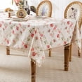 thumbnail image 4 of Rectangle Tablecloth Pastoral Style, Waterproof & Stain Resistant Table Cloth Wrinkle Free Table Cover for Dining/Kitchen/Patio, Washable Indoor & Outdoor Use, 140*180cm Red, 4 of 5
